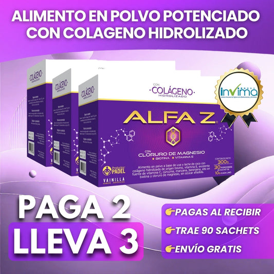 Colágeno Hidrolizado - ALFA Z.  CAJA X 30 SOBRES